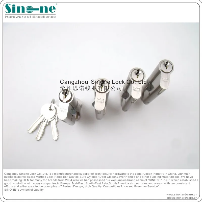 Fire rated  Euro profile brass Cylinder solid brass body for mortise sash door lock 33*17*10mm