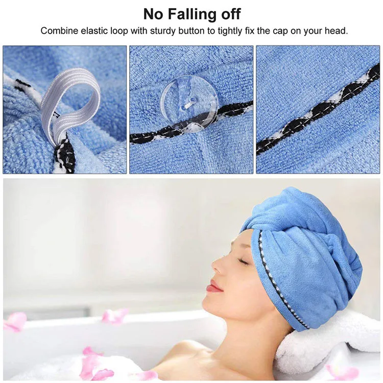 Made In China Microfiber Hair Towel Super Quick Dry Thicken Super Absorbent Water Turban Travel Portable Home Hair Towels