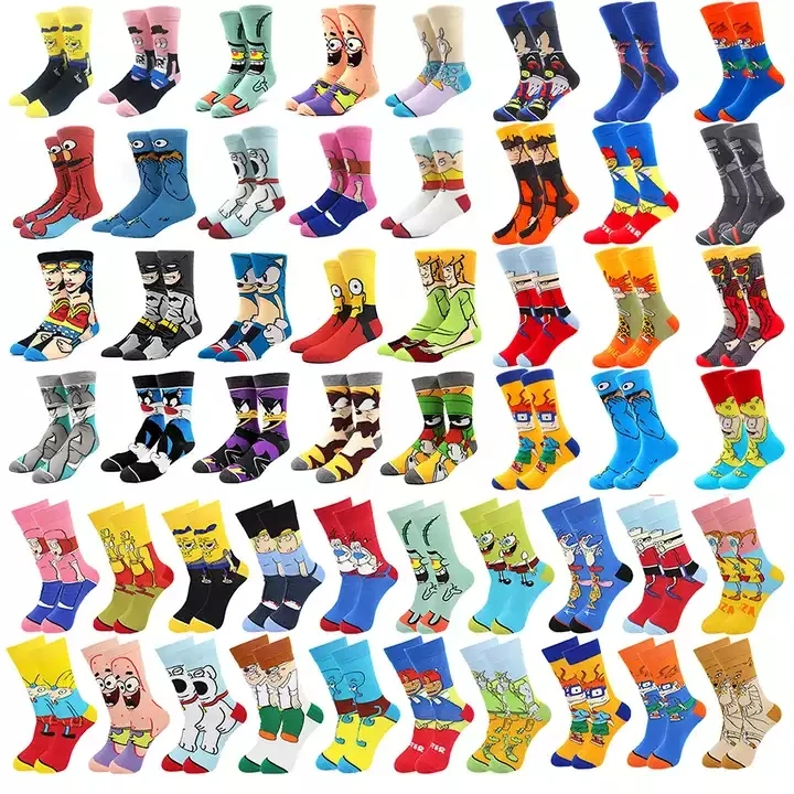 YL Hot New Anime Socks Funny Dragon Cartoon Son Goku Kakarotto Ball combed Cotton Breathable Crew Men Happy Knitting Socks
