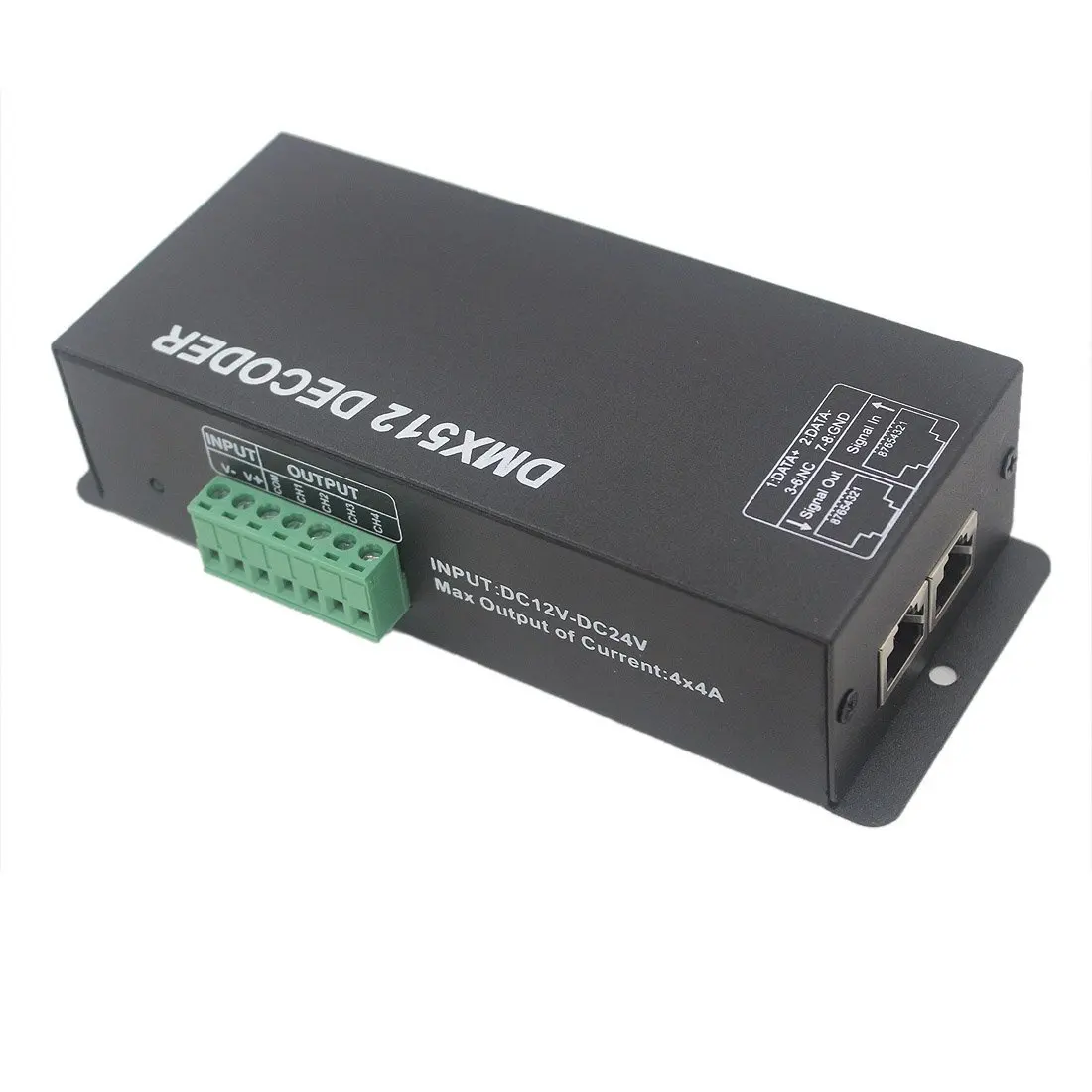 Высококачественный 4A 4-канальный dmx контроллер PWM-контроль сигнала цифровой дисплей DMX512 декодер для RGBW полосы