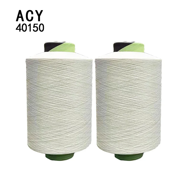 ACY 40150 white high elastic thread for socks knitting spandex 40D covered by polyester 150D air cover yarn