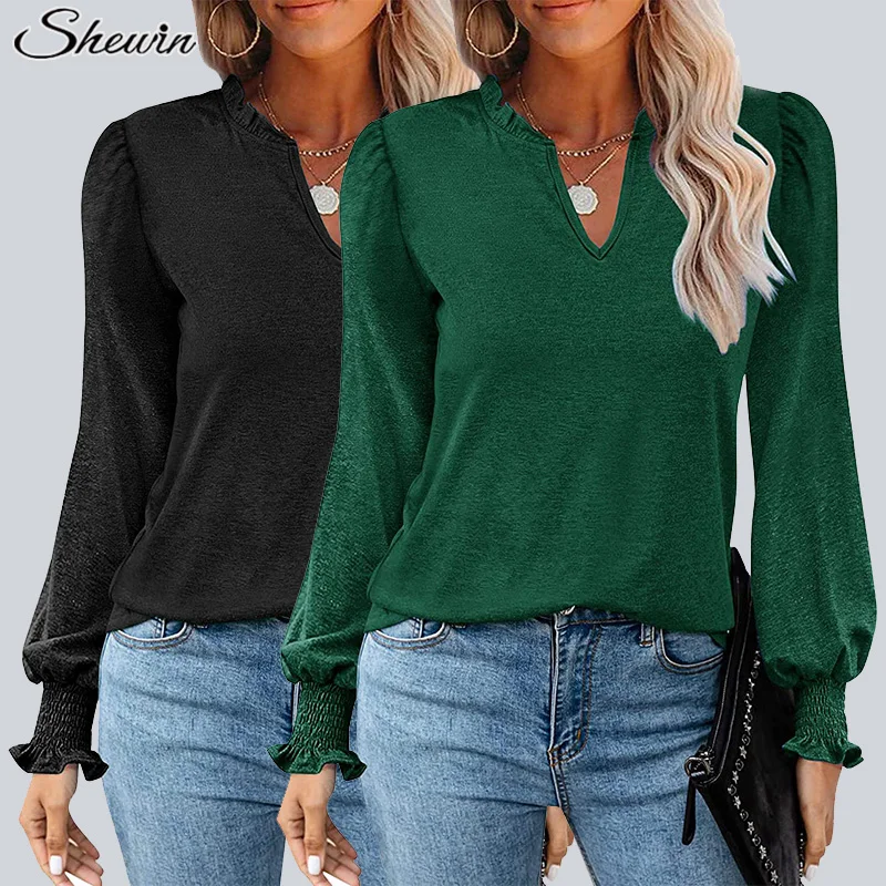 Wholesale Fashion Design Vintage Ladies Clothing Long Sleeve Elegant Women Blouse