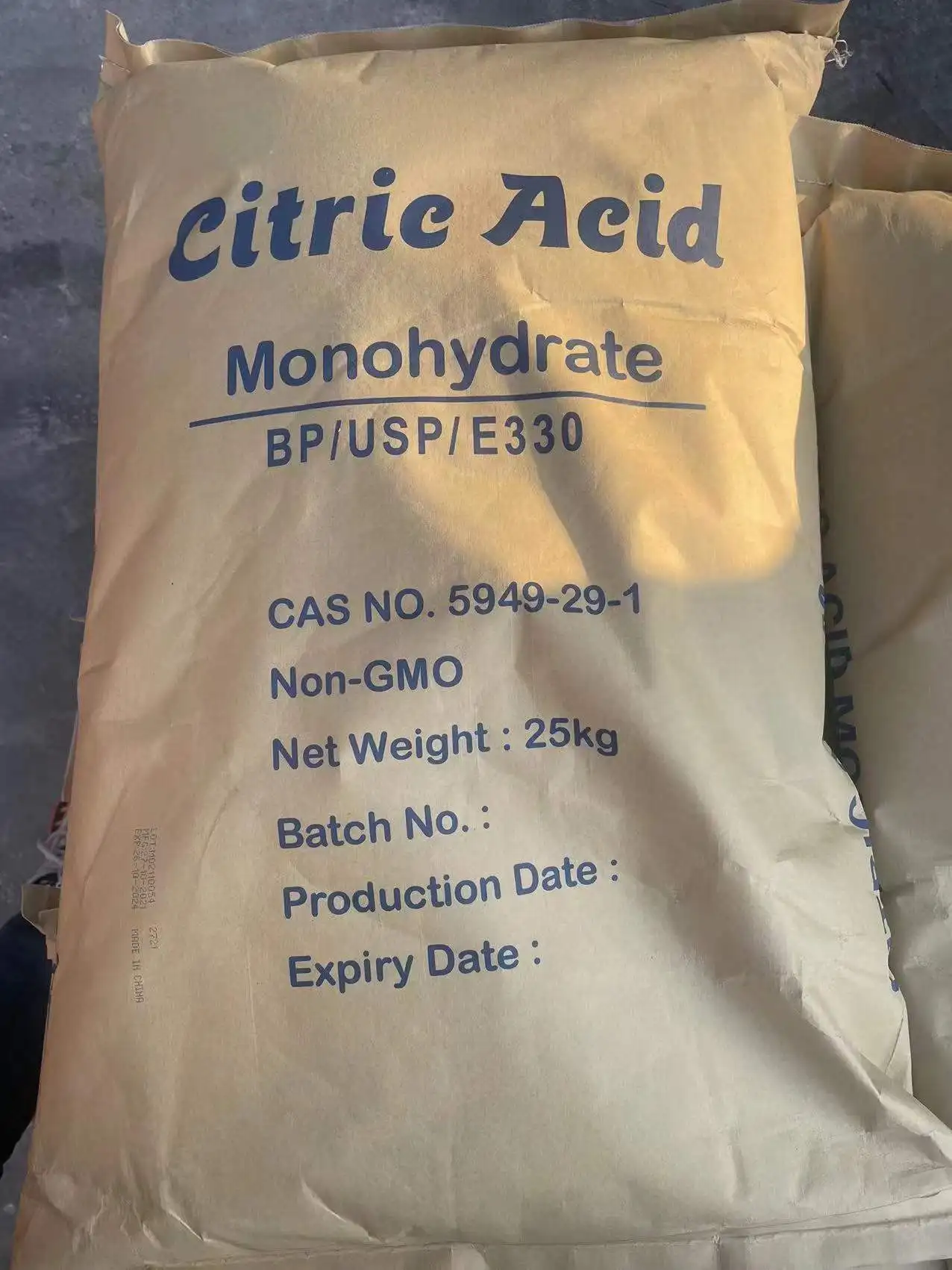 Food Additive Citric Acid Monohydrate Sodium Citrates E330 Bp/USP manufacturer