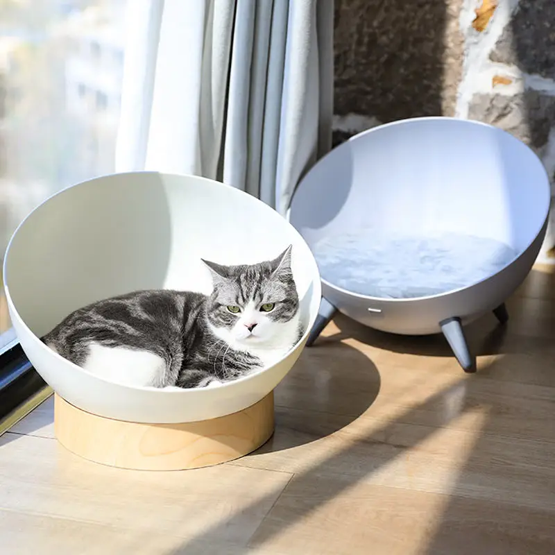 Modern Fashion Removable Cat Sleeping Bed House Sofa Washable Semicircle Pet Bed Cat Nest With Turntable