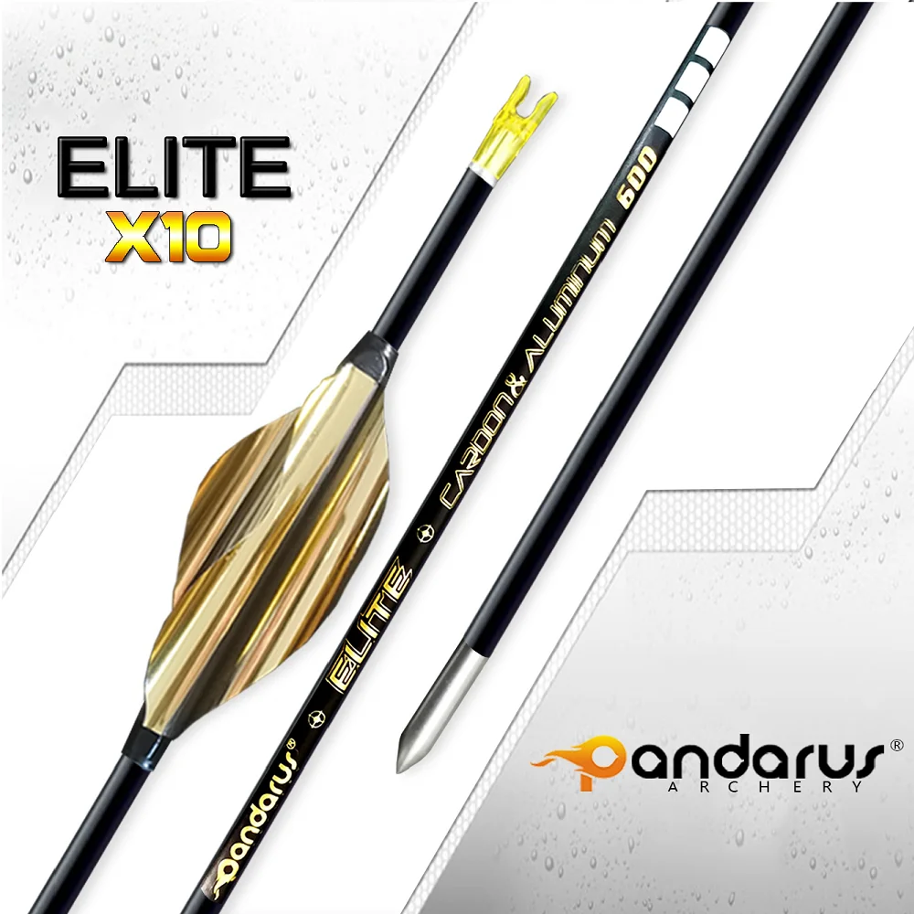 Стрелы Pandarus Elite X10 ID0.125 дюйма, 3,2 мм, алюминиевый углеродный композитный вал для стрельбы из лука, стрелы