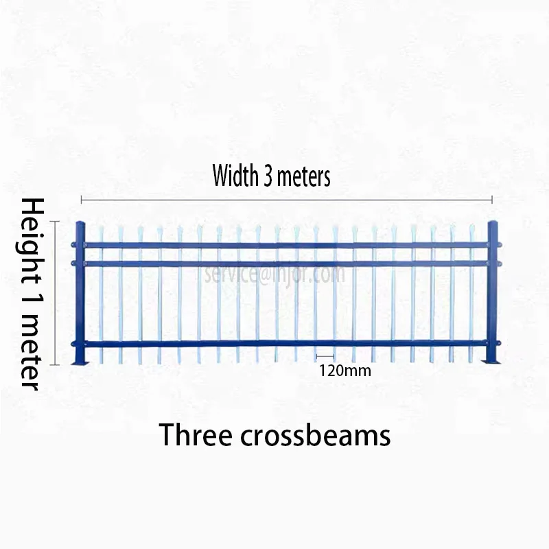 INJOR Easily Assembled High Quality Black Residential And Commercial Ornamental Wrought Iron Metal Garden Fencing