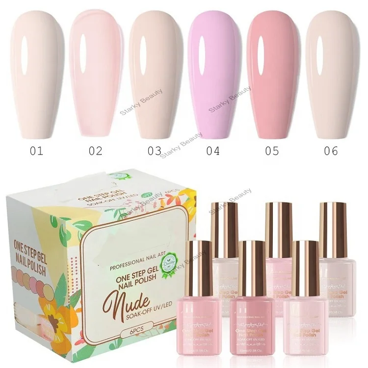 custom Salon Nails Polish gel One Step Uv Gel Durable 3 In 1 Functional Adhesive Gel Set low moq soak off nail Polish