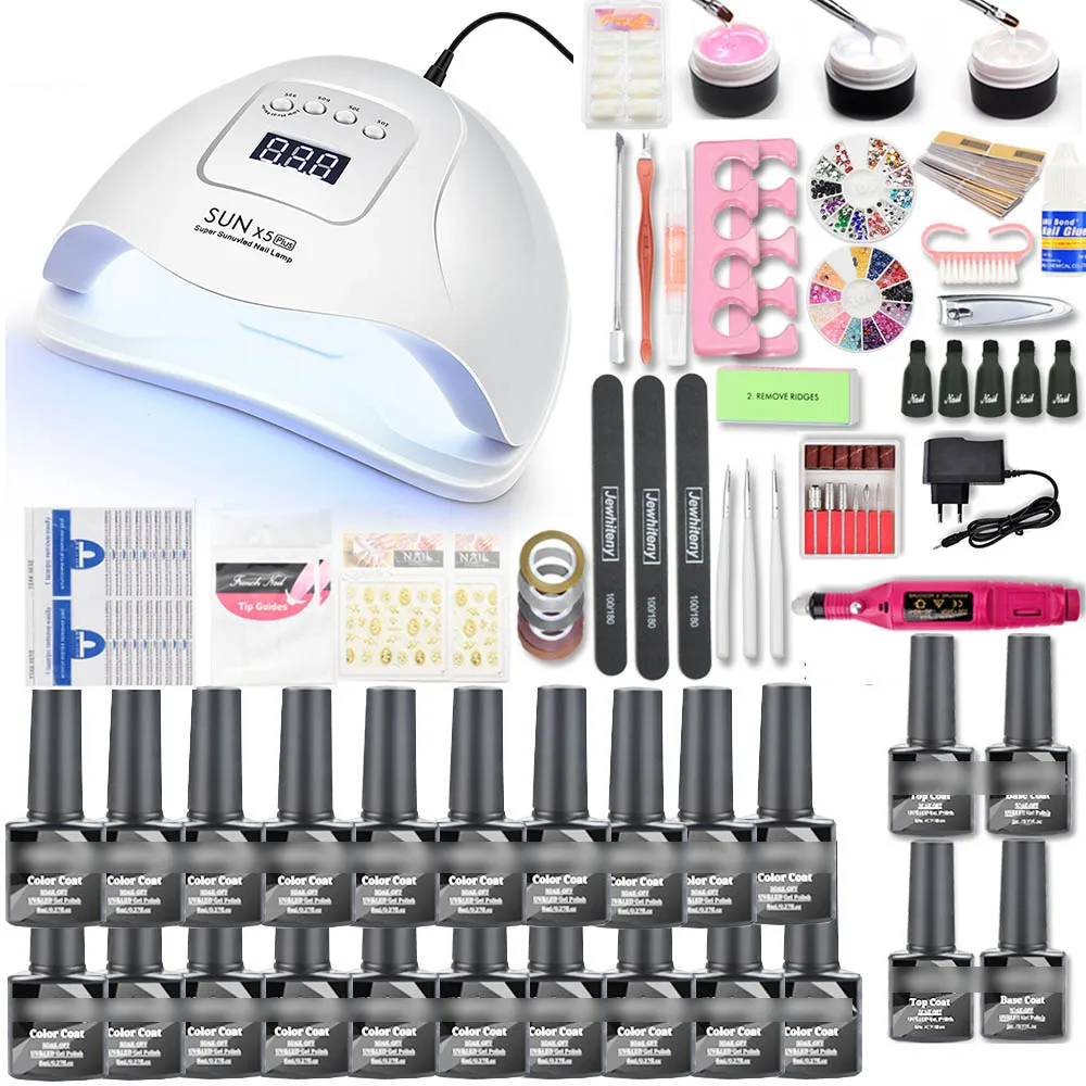 MEETNAIL Sample OEM Private Label 20 colors Soak Off Uv Nail Gel Polish set Top Coat LED Lamp