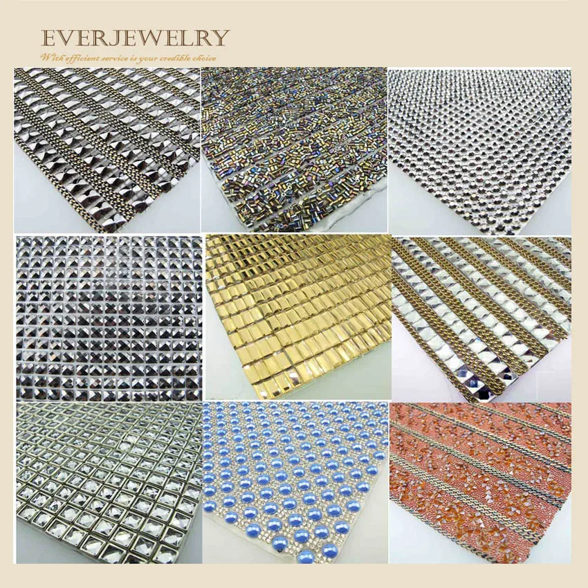 Fashion 24*40vm hot fix and adhesive glue crystal rhinestone sticker mesh sheets