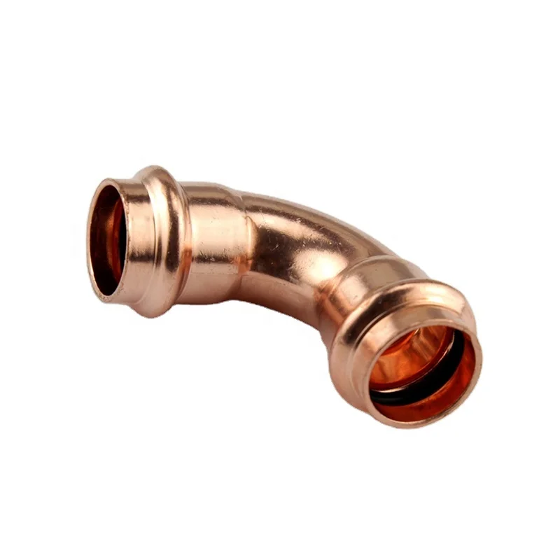 90 degree DN15 copper press fitting V-profile plumbing elbow AS standard plumbing fittings
