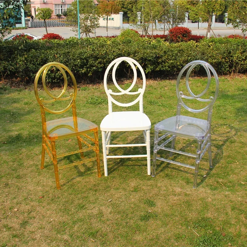 Wholesale Modern PC Hotel Restaurant Event Banquet Transparent Assembled Chiavari plastic dining Tiffany Chairs for Wedding