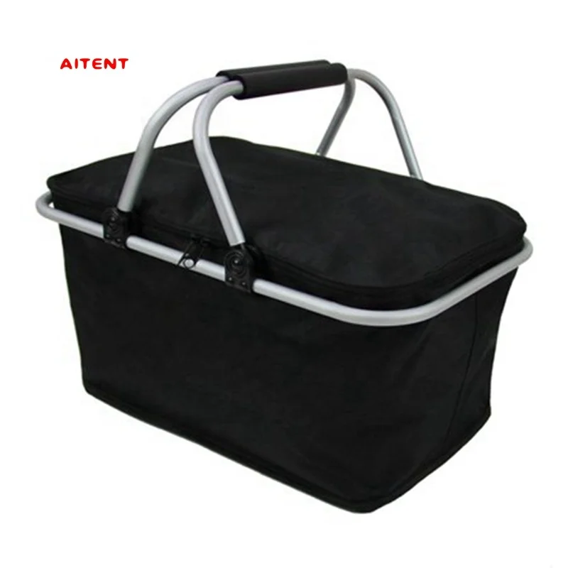 Handle Carry Shopping Basket Foldable Fabric Shopping Basket For Picnic Shopping