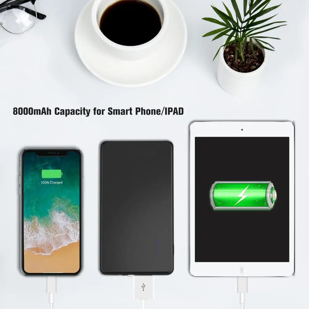 Portable rechargeable power bank 29.6wh 12V 8000mAh battery charger jump starter