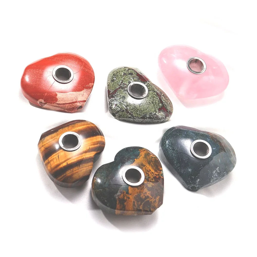 Handcrafted extraordinary cute heart shape Pipe Gifts For Her/Him Reiki Healing Crystals