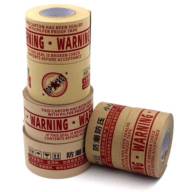 Logo printed fiber reinforced self adhesive kraft paper gummed tape