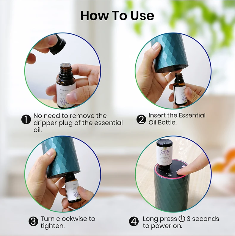 New Home Products 2024 Waterless Diffuser Aluminum Alloy Essential Oil Diffuser Aroma Equipment