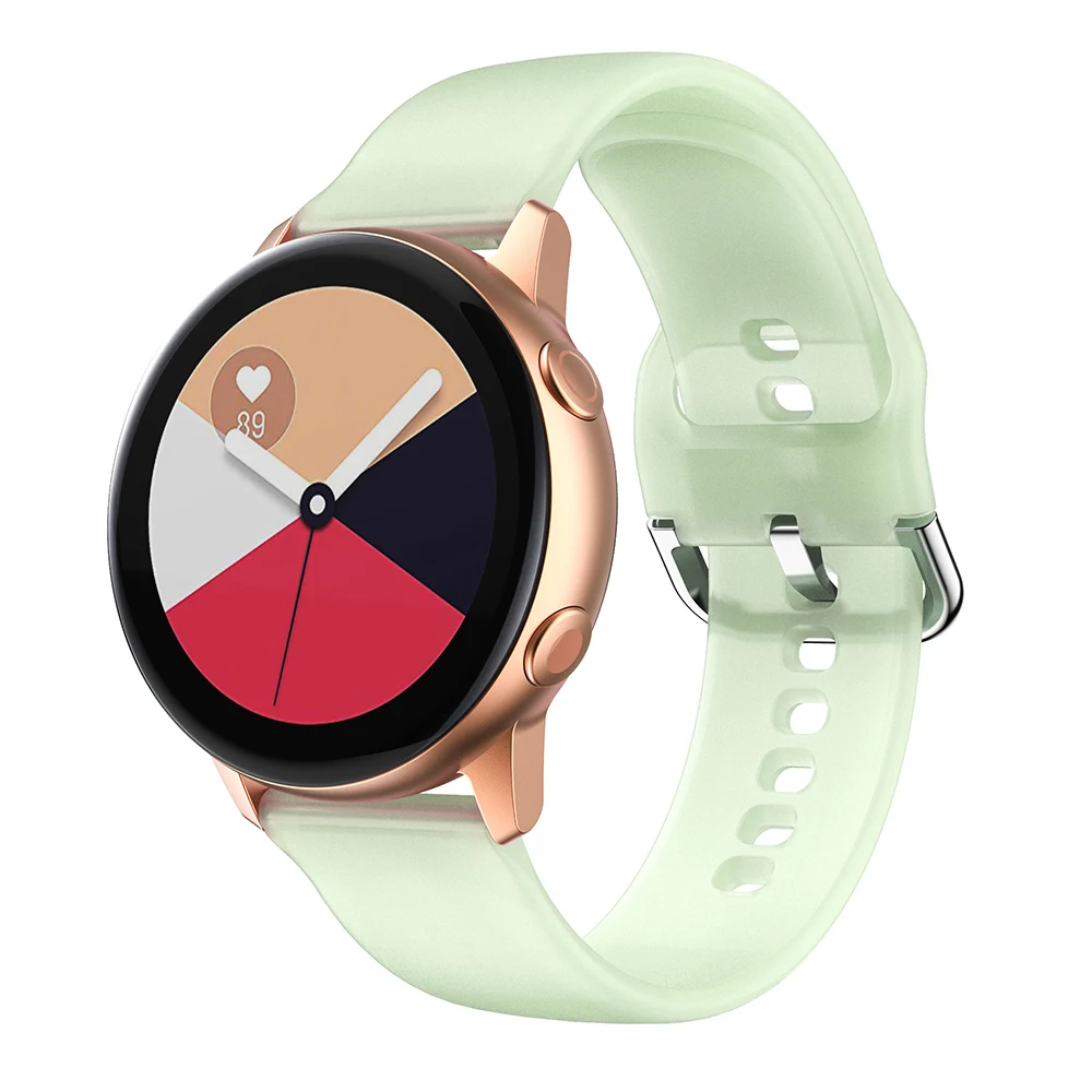 IVANHOE 20 мм Блестящий Мягкий Силиконовый ремешок для часов Amazfit BiP GTR HuaWei GT 2 браслет Samsung Galaxy Watch Active