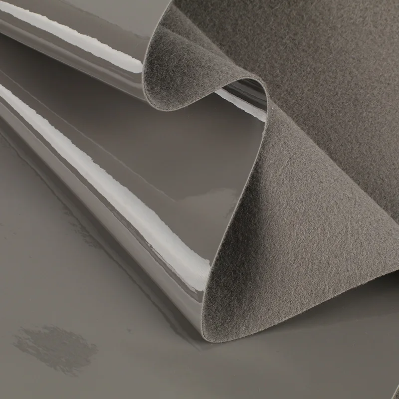 0.7mm smooth patent PU leather wrinkle free PU patent leather fabric for bags shoes