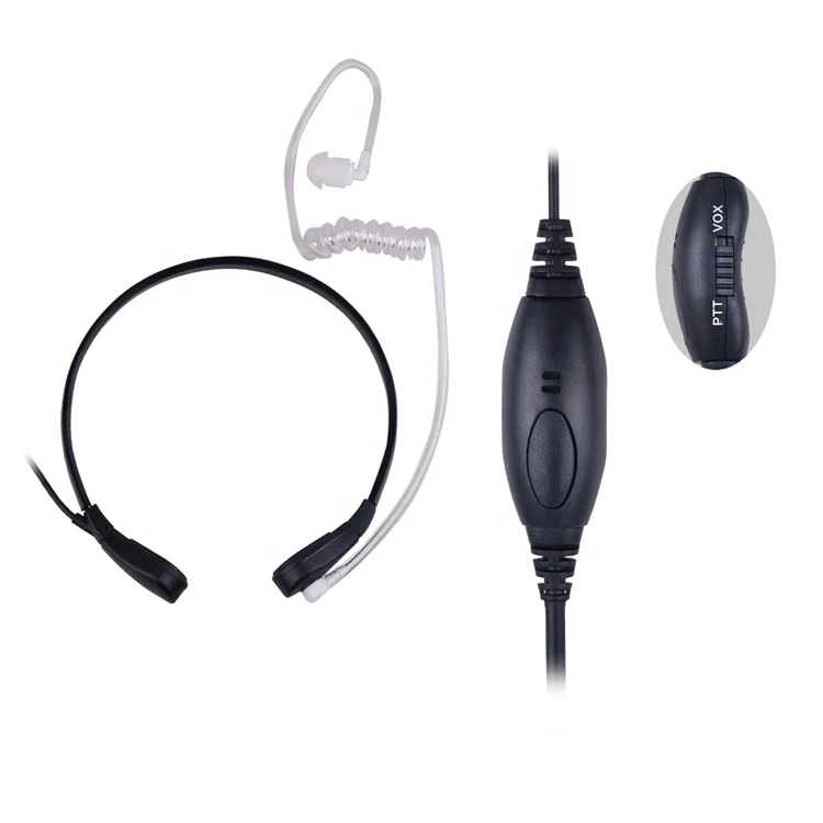 Neckband walkie talkie earpiece throat mic headset with tube earpiece finger PTT for Motorola MTP850S DGP4150 DP3400 APX series