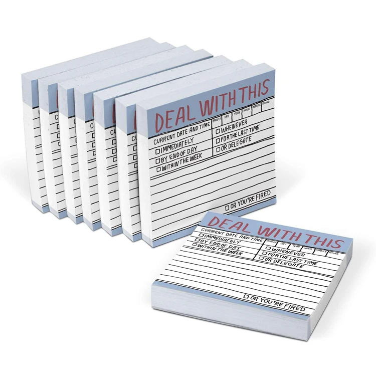 Custom  8 pack 3 x 3 inches each to do list sticky notes memo pad
