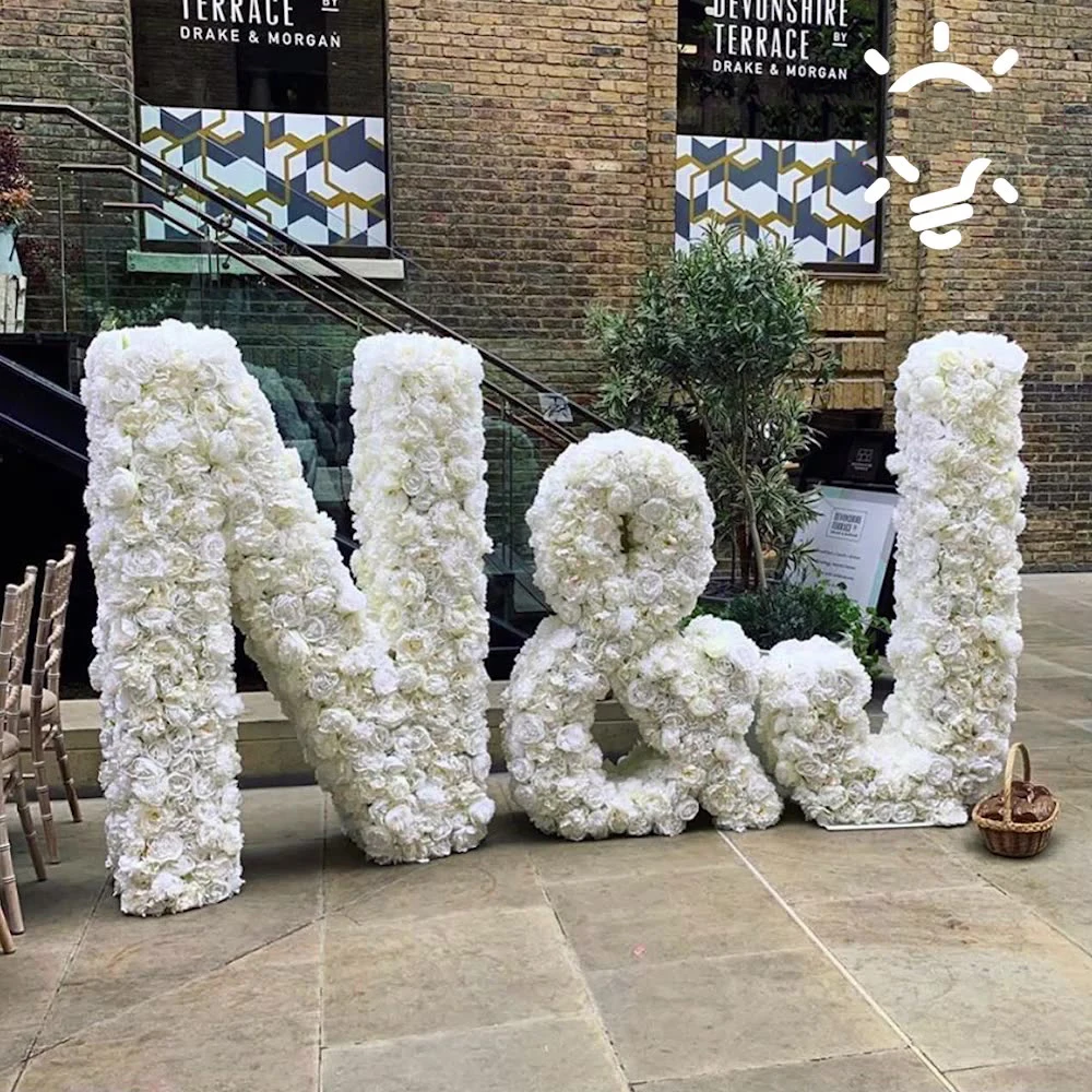 Event decor wedding background stand Metal Letters Love Bespoke Manual Flower Signage For Party Decoration for wedding event