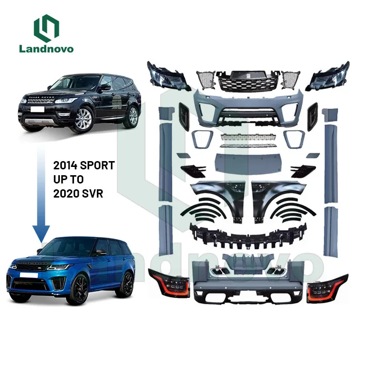 Landnovo newest model car bodi kit for range rover sport 2014-2017 L320 upgrade to 2018 l494 svr sport body kit