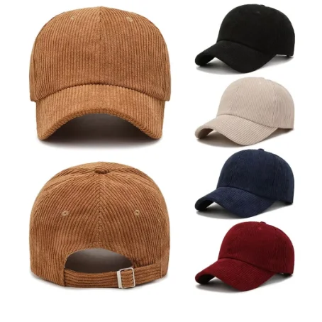 Wholesale Autumn Golf Hat Corduroy Adjustable Baseball Cap Unisex Vintage Baseball Hat Outdoor Sports Hip Hop