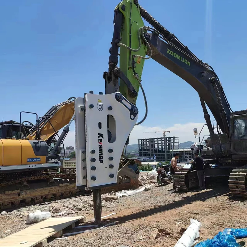 Heavy Duty Gate Valve 140mm Eagle Rewin Demo Parts Tractor Attachment Round Pile Hydraulic Rock Breaker for Sub Compact Tractor