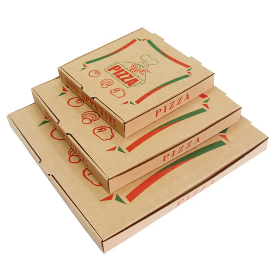 High Quality custom Logo Paper pizza box custom printed Corrugated Pizza Box with colorful printing china factory
