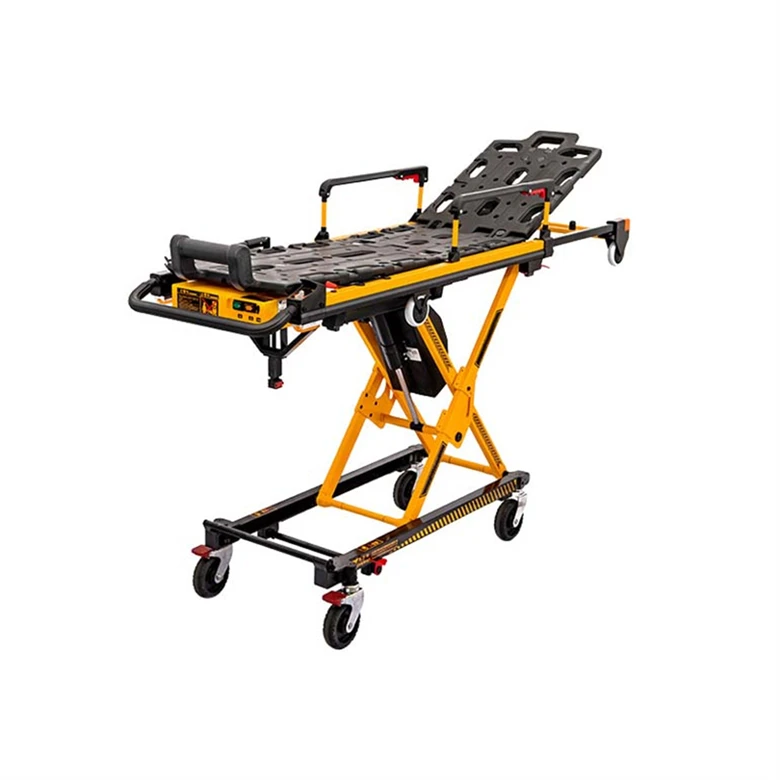 Dual charging system hydraulic medical rescue professional ambulance stretcher trolley with adjustable backrest