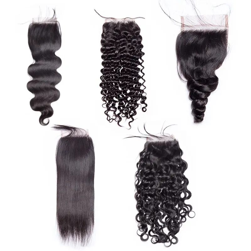 Sunlight hair Wholesale Malaysian Free Part 4x4  Bodywave HD Lace Closure With Baby Hair bleached knots for women