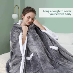 OEM High Quality Sherpa Blanket Poncho Sherpa Fleece Blanket Super Soft Warm