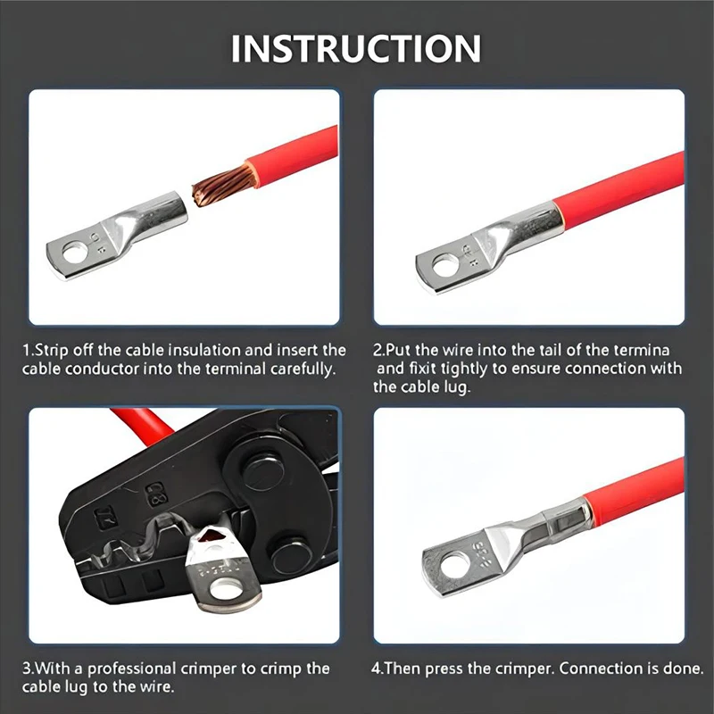 HLNT Sc Type Tin-plated Copper Cable Lug Iec T2 Standard Electric Power Connector Automotive Compliant Ring Terminal Battery