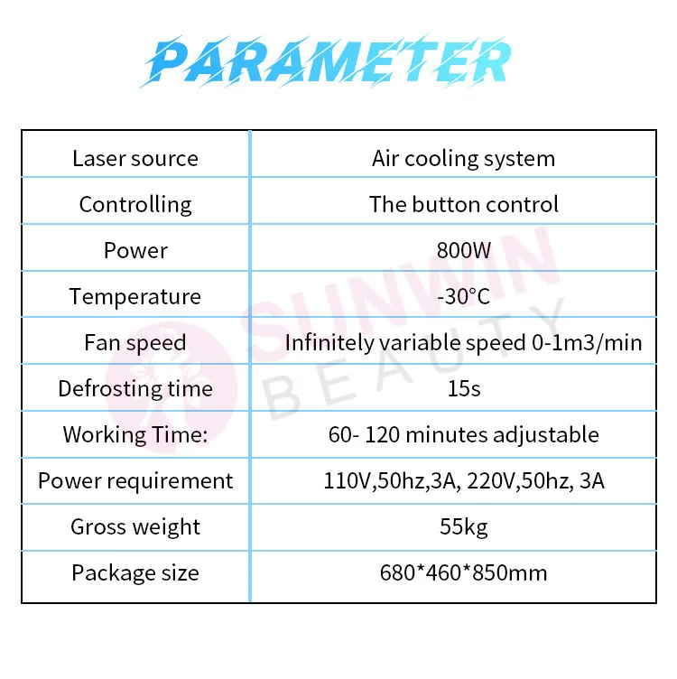 Tattoo Removal Vertical Pain Relief Cryo Therapy Skin Cooling Device Zimmer Cold Air Skin Cooler Avoid Thermal Injury Machine