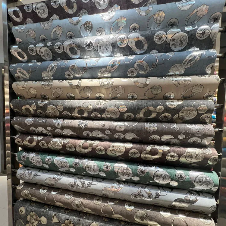 Factory Waterproof Embossed Oilcloth Gold Polyester PVC Vinyl Table Cloth Roll