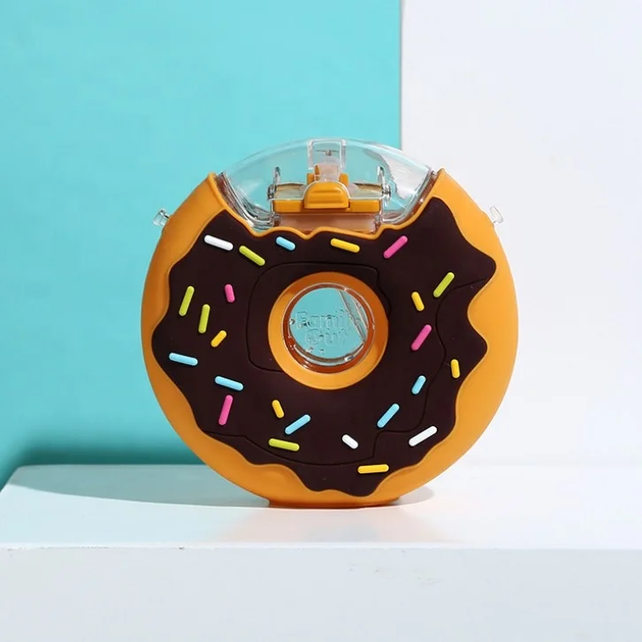 Children&Student Portable Doughnut Water Bottle tritan material School Drinking Water baby Straw Bottle Donut bottle