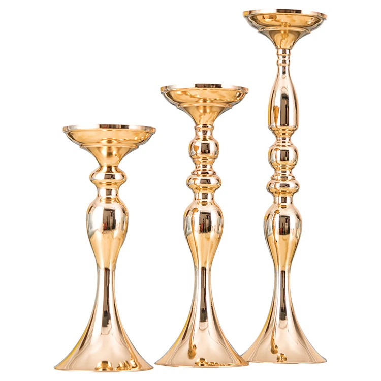 Wholesale Wedding Metal Gold Flower Stand Display Flowers Vase Stands For Wedding Centerpieces Table Flower Decorations