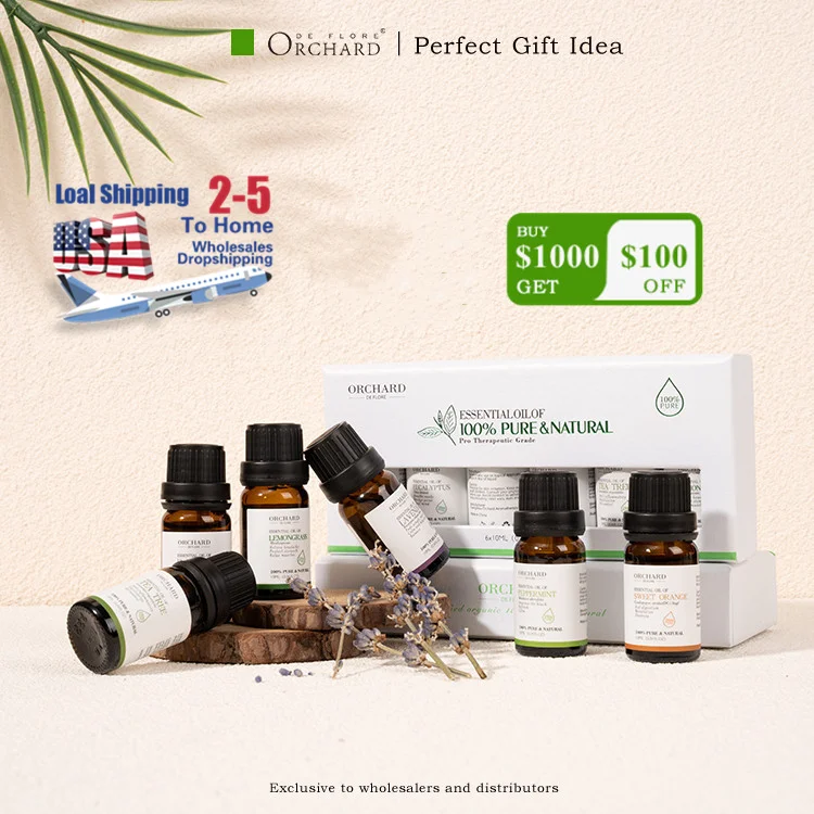 ORCHARD 2022 eco friendly mothers day gifts tea tree lavender mint therapeutic grade essential oils set box