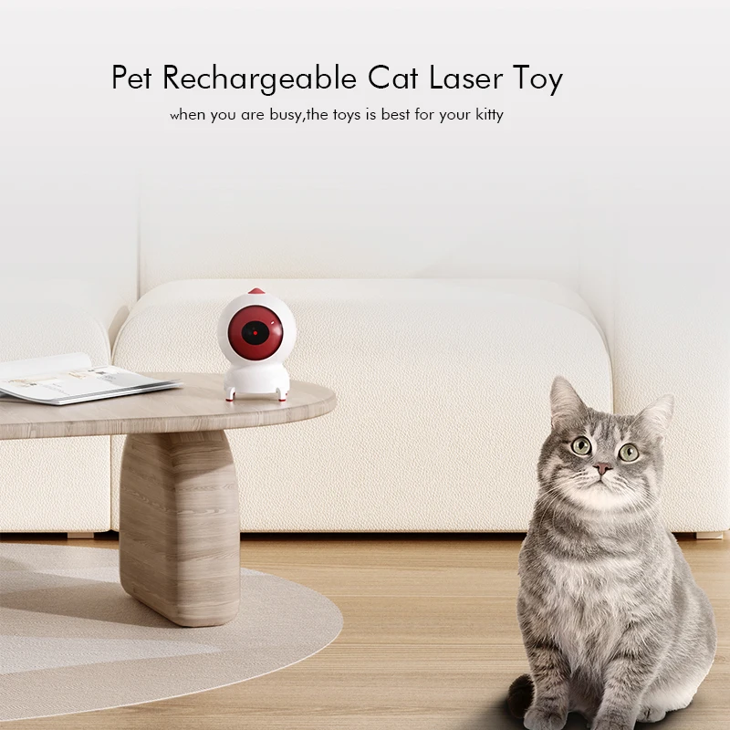 Smart Laser Cat Toys For Indoor Cats Real Random Trajectory Motion Activated Rechargeable Automatic Cat Laser Toy