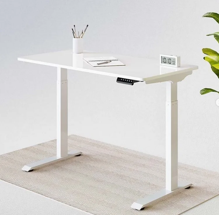 Electric Standing Table Frame Ergonomic Home Office Single Motor Height Adjustable Desk Frame Black Metal Iron Table Frame