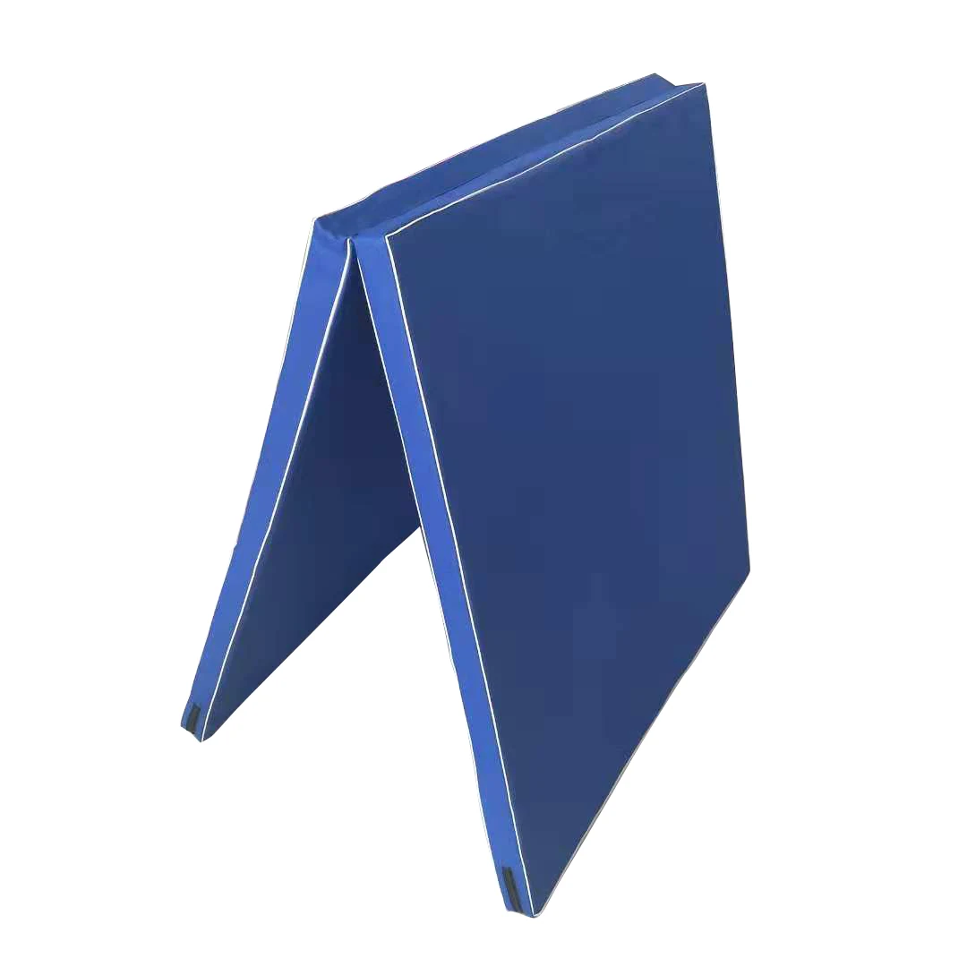 Gym fitness exercise mat blue color two folds gymnastics gym mats for home use