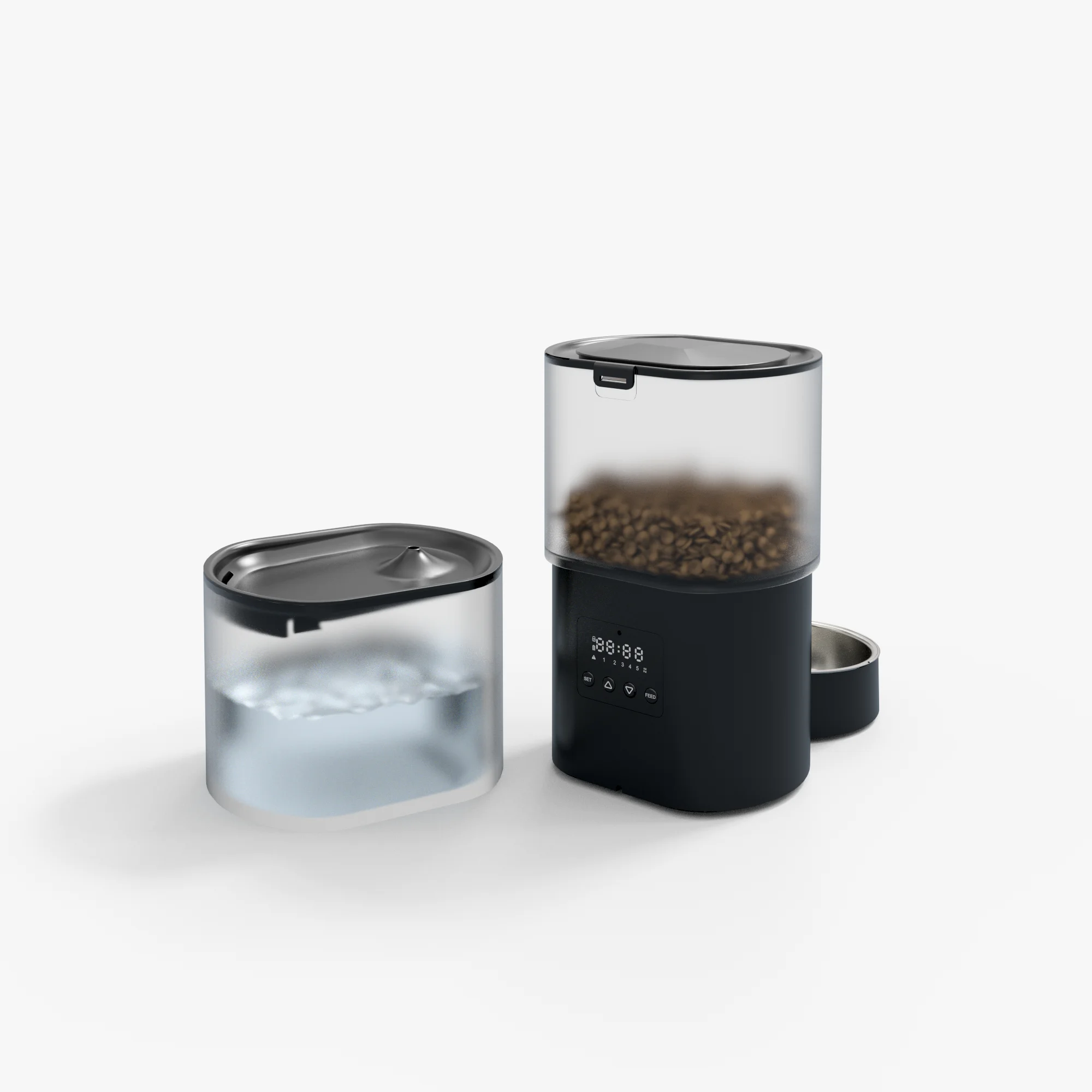 2024 Automatic Cat Water Fountain Pet Dog Drinking Bowl 2 In 1 Pet Feeder For Dog Cat