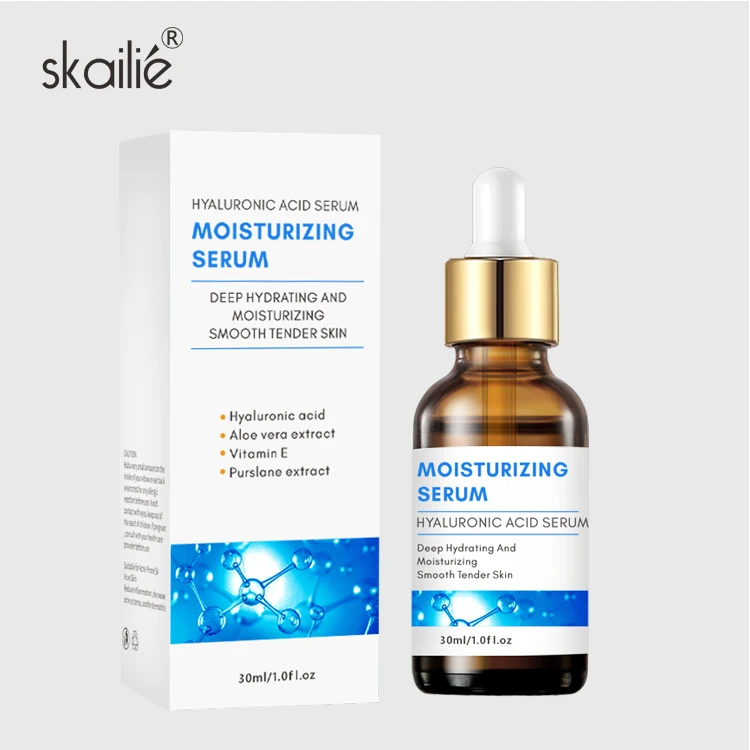 Private Label Custom Logo Natural Organic Vegan Hydrating Serum Whitening Moisturizing Hyaluronic Acid Face Skin Care Serum