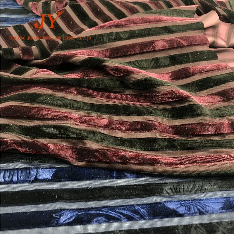 
flower pattern embossed korean spandex velvet fabric for girl clothings 