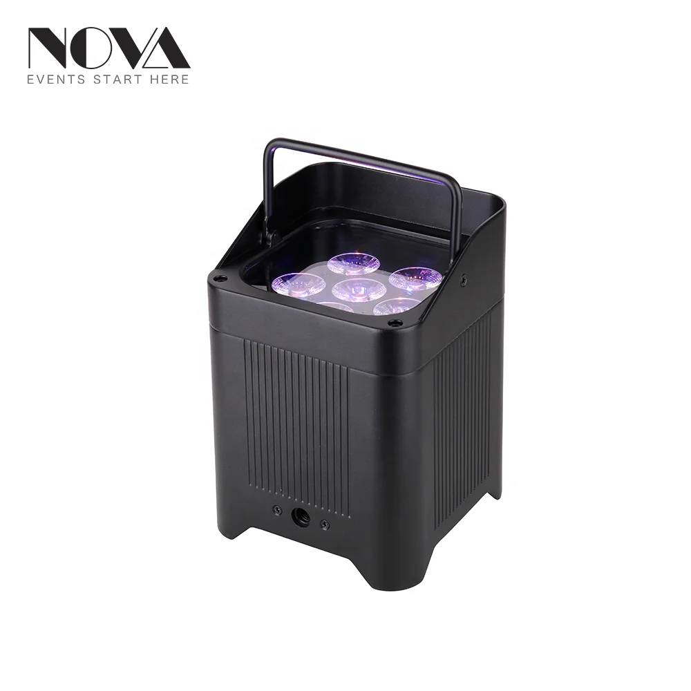 NOVA light 6*18W Uplights Battery Wireless Backdrop RGBWA+UV Wedding Party Dj Lights Stage Par Wireless Uplights With Case