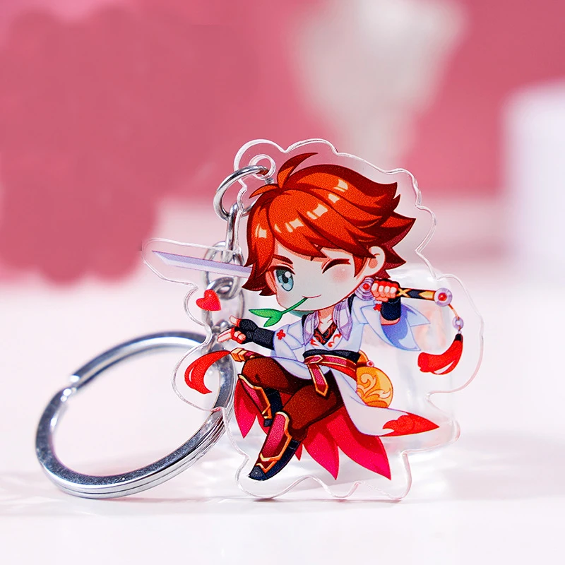 Acrylic Keychain Custom Transparent Charm Company Promotion School LOGO Free Design For Sale in Bulk Acrylic Keyring Kawaii