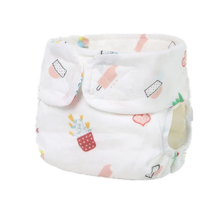 High quality baby cotton diaper cheap price printed gauze waterproof diaper
