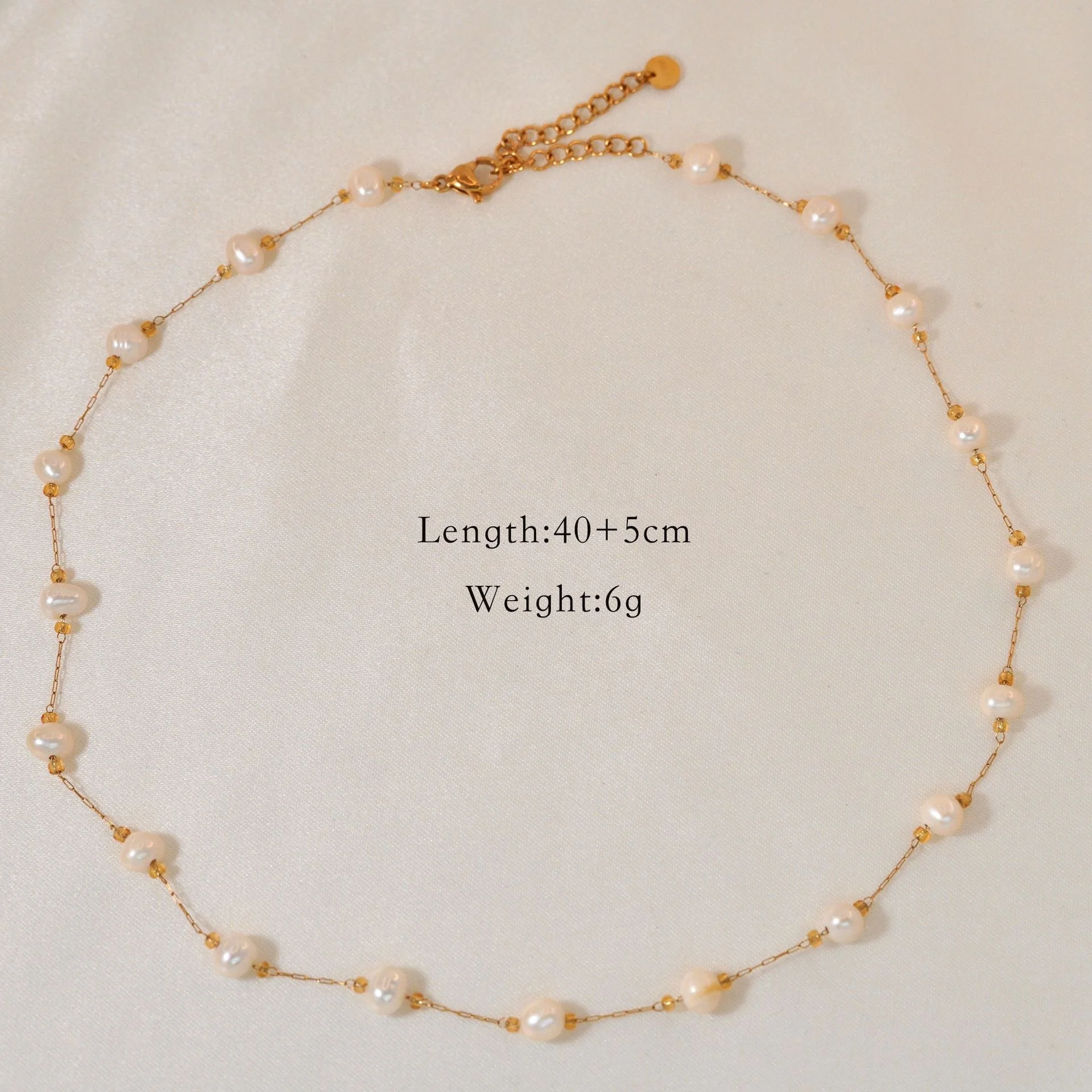 Tarnish Free 18K gold stainless steel chain natural fresh water pearl beads necklace & bracelet pearl jewelry set