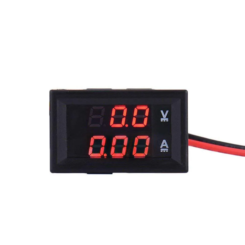 Digital Voltmeter Ammeter DC 0-100V 5A Dual Amp and Volt Meter Gauge Red and Red LED Display for Electric Vehicle Electrobike