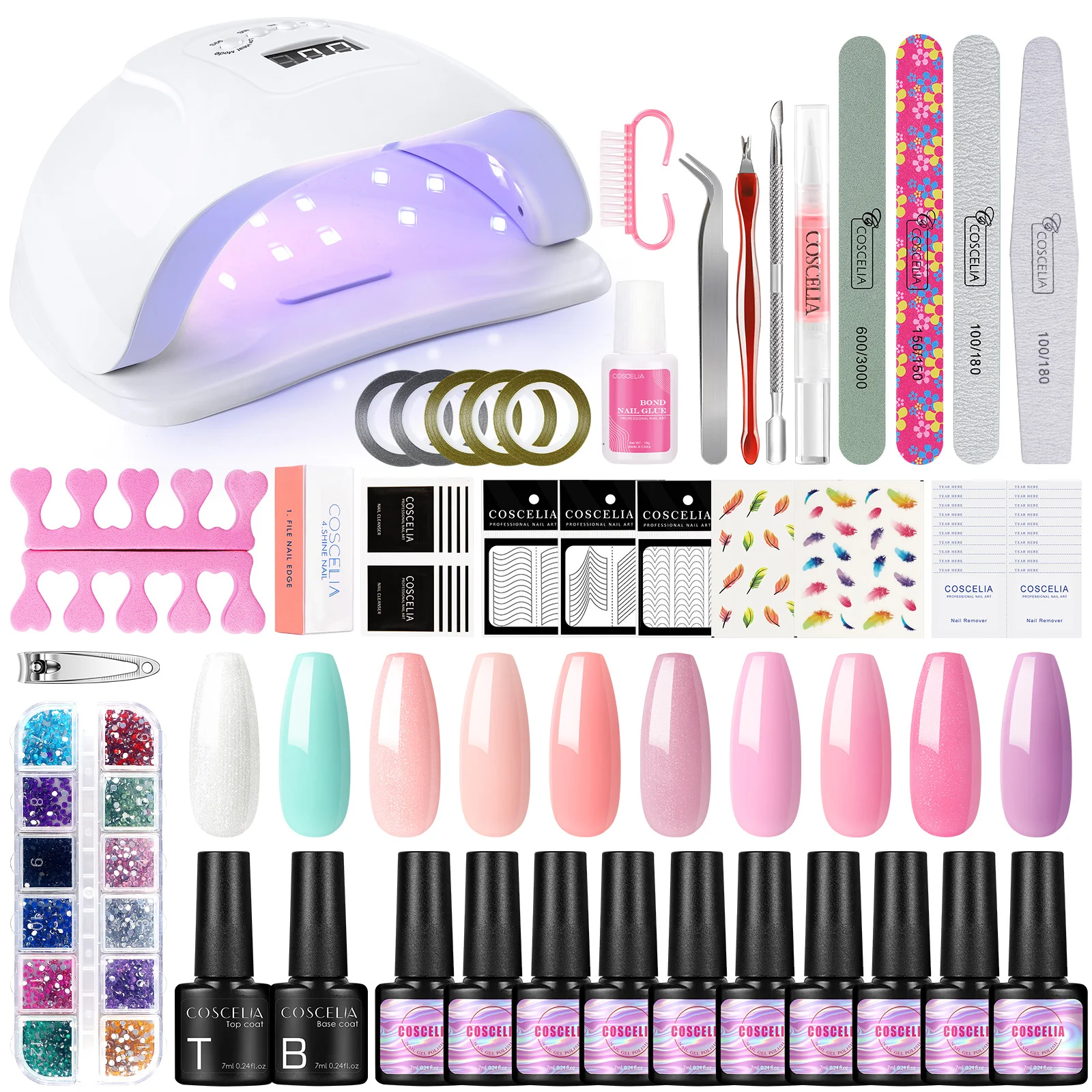 COSCELIA оптовая продажа цветных лаков для ногтей бесплатные образцы УФ-гель светодиодный отмачиваемый Гель-лак логотип Сделайте свой бренд частная